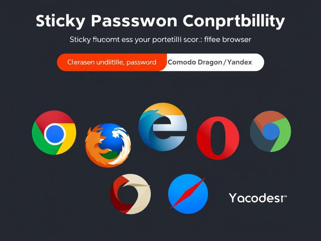 Sticky Password's wide browser support showing multiple browser logos