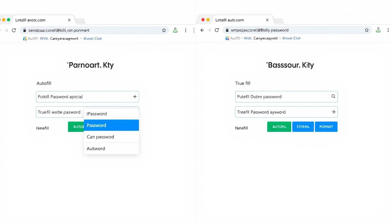 1Password vs True Key autofill functionality demonstration on login forms