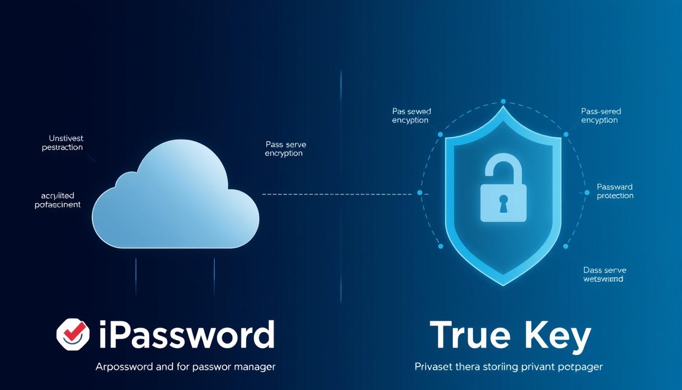 1Password vs True Key data storage and privacy visualization